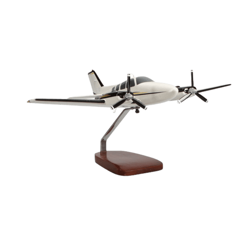 Beechcraft® Baron G58 (amarillo/negro) Modelo Grande de Caoba de Edición Limitada - Aero Tienda