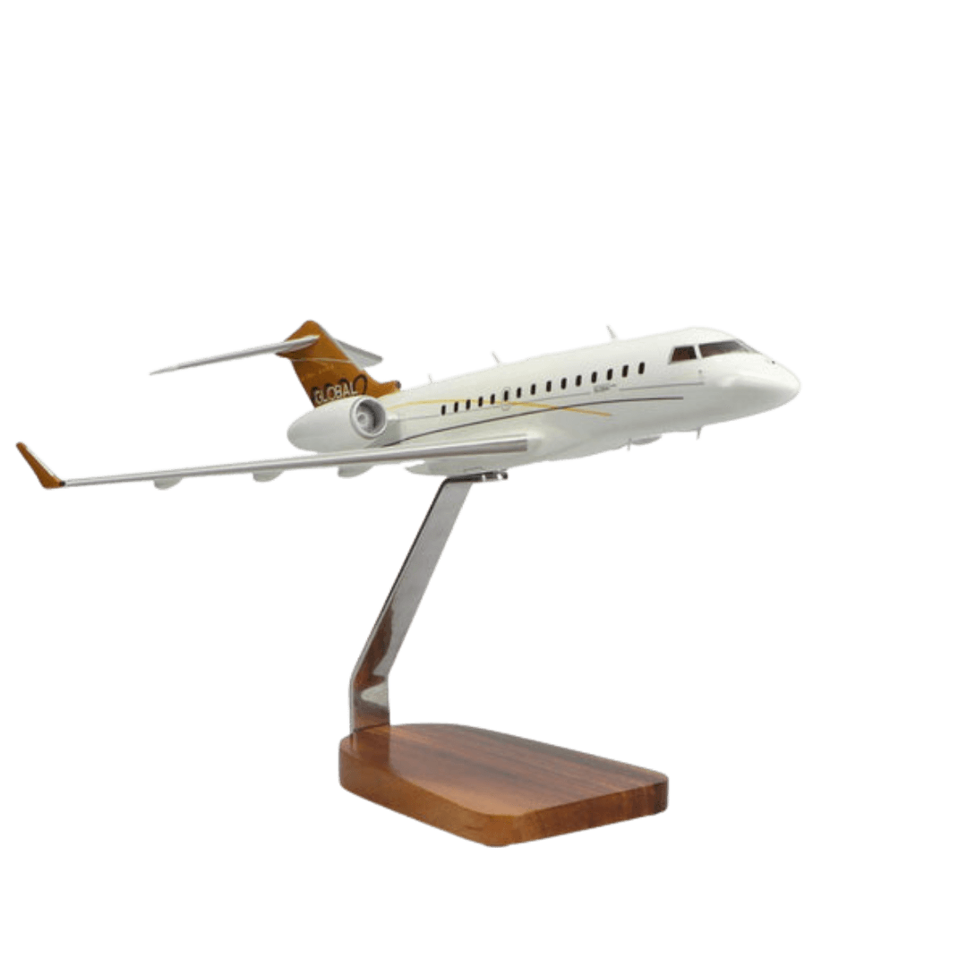 Bombardier Global Express Clear Canopy Edición Limitada Modelo Grande en Caoba - Aero Tienda
