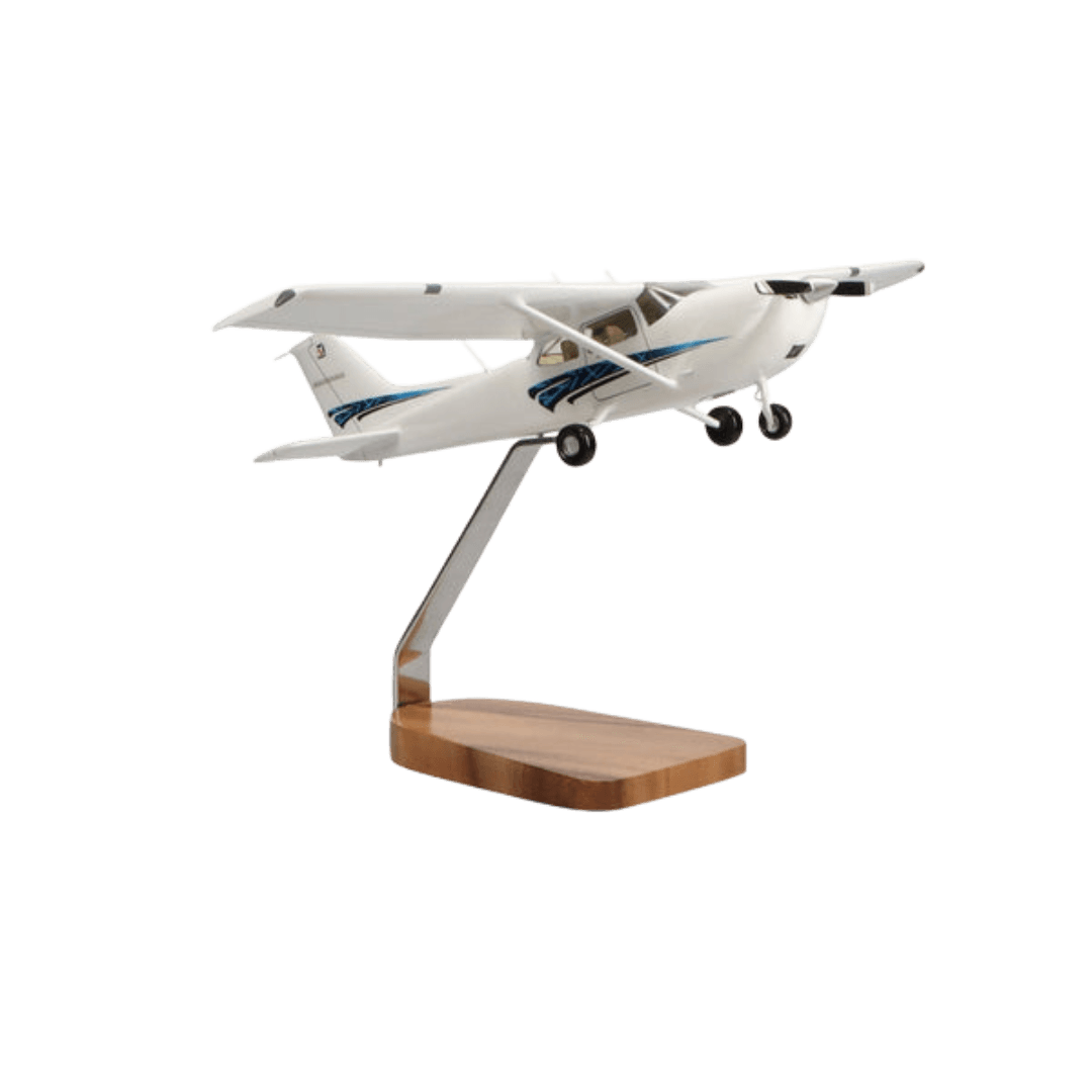 Cessna® 172 Skyhawk Sp (azul) Modelo Grande de Caoba Con Dosel Transparente, Edición Limitada - Aero Tienda