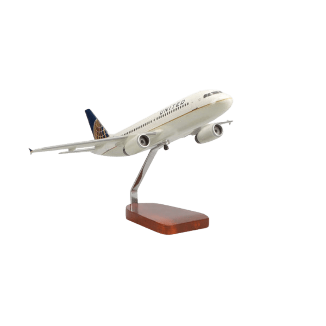 Modelo de Caoba Grande de Edición Limitada Del Airbus A320 de United Airlines (diseño de Fusión Continental) - Aero Tienda