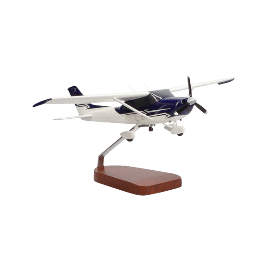 Cessna® 182 Skylane (azul Y Blanco), Modelo Grande de Caoba de Edición Limitada - Aero Tienda