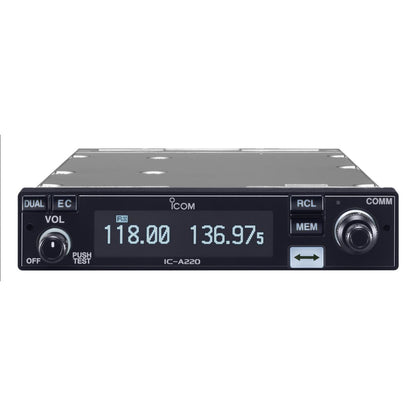 Transceptor VHF de banda aérea Icom IC-A220T para montaje en panel - Homologado por la FAA (TSO)