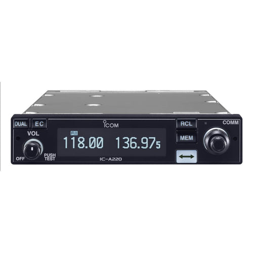 Transceptor VHF de banda aérea Icom IC-A220T para montaje en panel - Homologado por la FAA (TSO)