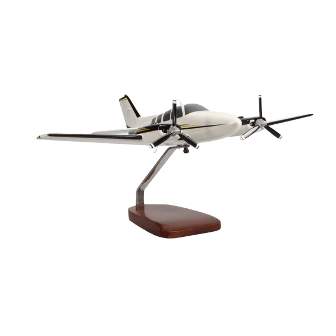 Beechcraft® Baron G58 (amarillo/negro) Modelo Grande de Caoba de Edición Limitada - Aero Tienda