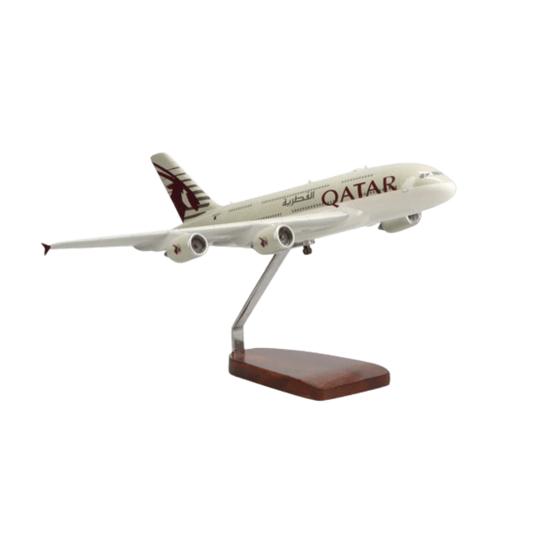 Airbus A380 Qatar Airways Edición Limitada Modelo Grande en Caoba - Aero Tienda