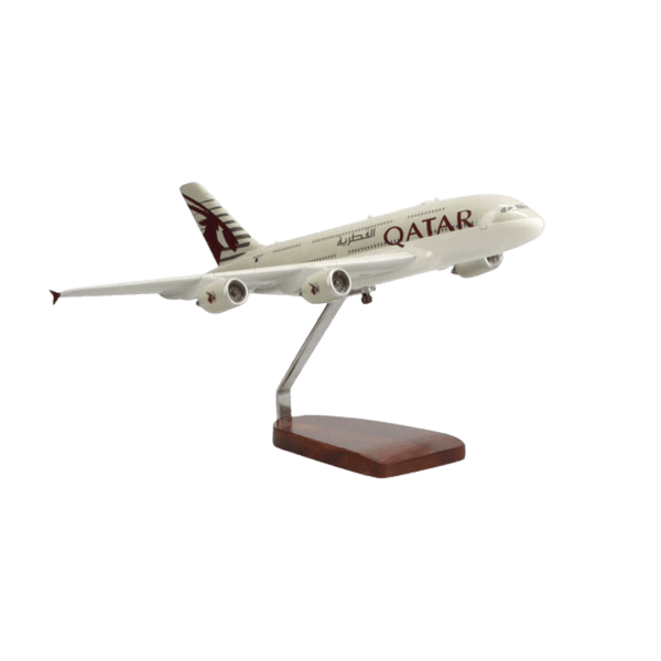 Airbus A380 Qatar Airways Edición Limitada Modelo Grande en Caoba - Aero Tienda