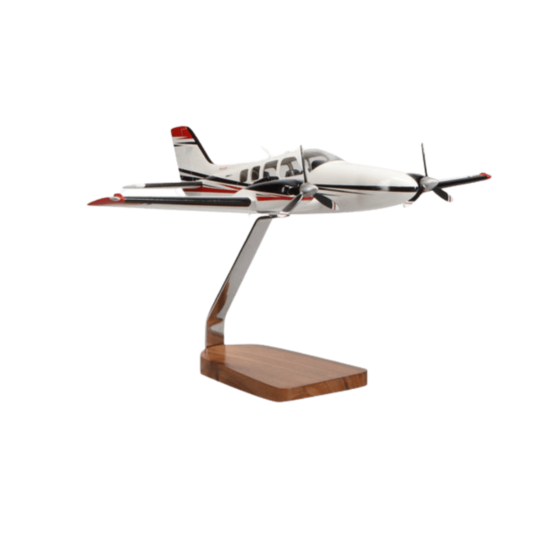Beechcraft® Baron G58 - Modelo de Caoba Grande de Edición Limitada Con Dosel Transparente - Aero Tienda