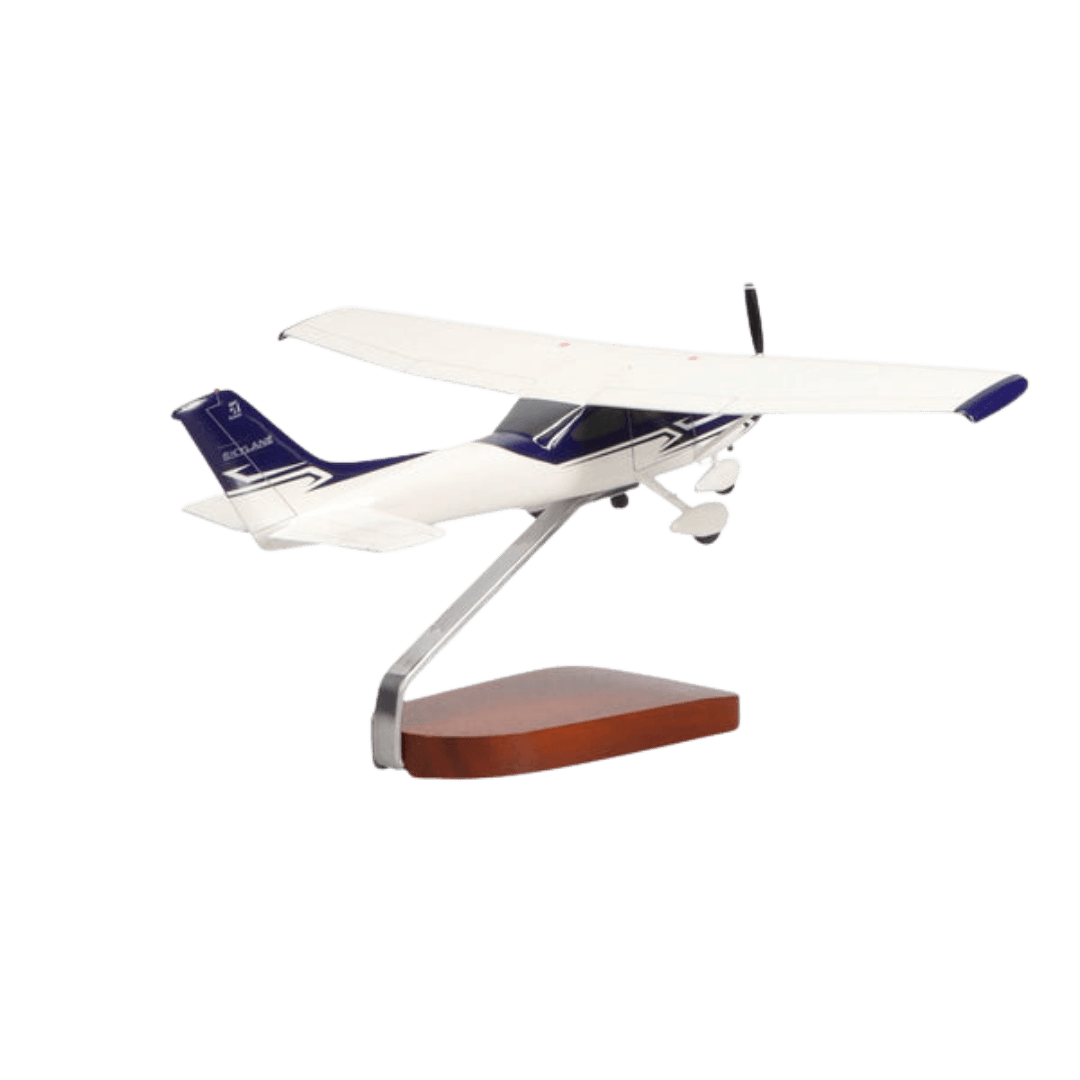 Cessna® 182 Skylane (azul Y Blanco), Modelo Grande de Caoba de Edición Limitada - Aero Tienda