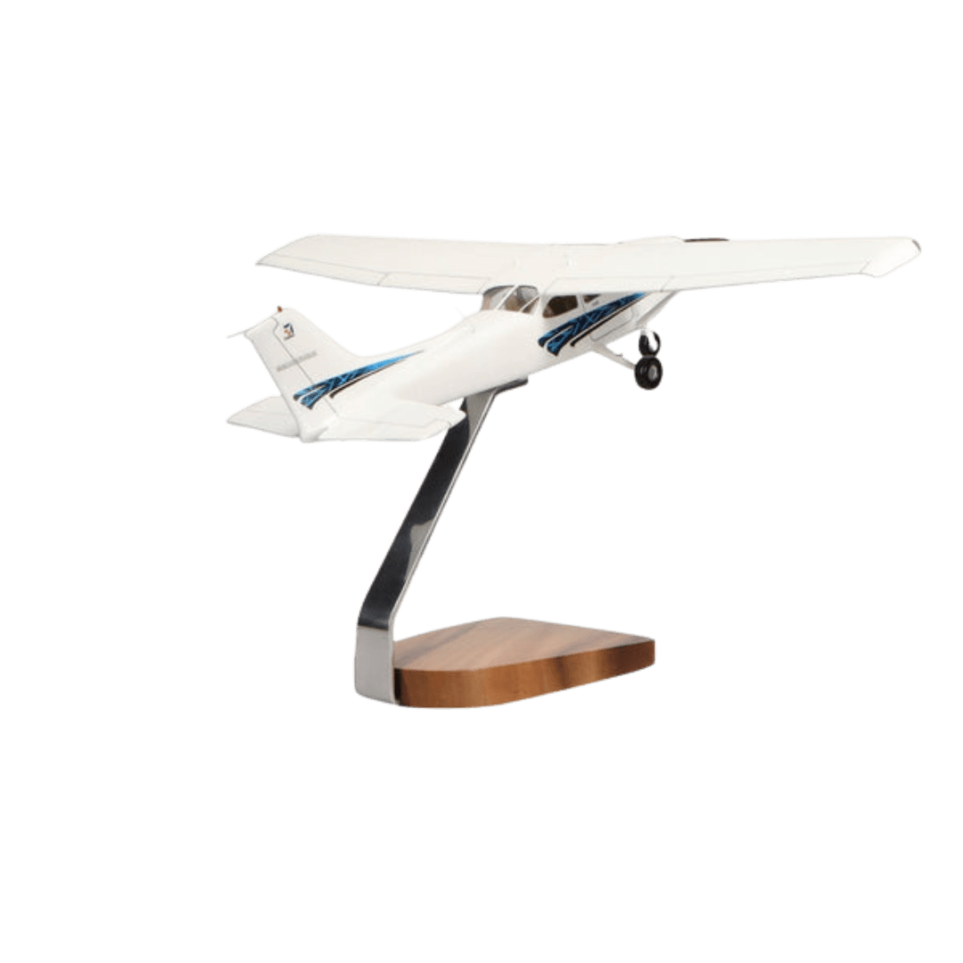 Cessna® 172 Skyhawk Sp (azul) Modelo Grande de Caoba Con Dosel Transparente, Edición Limitada - Aero Tienda