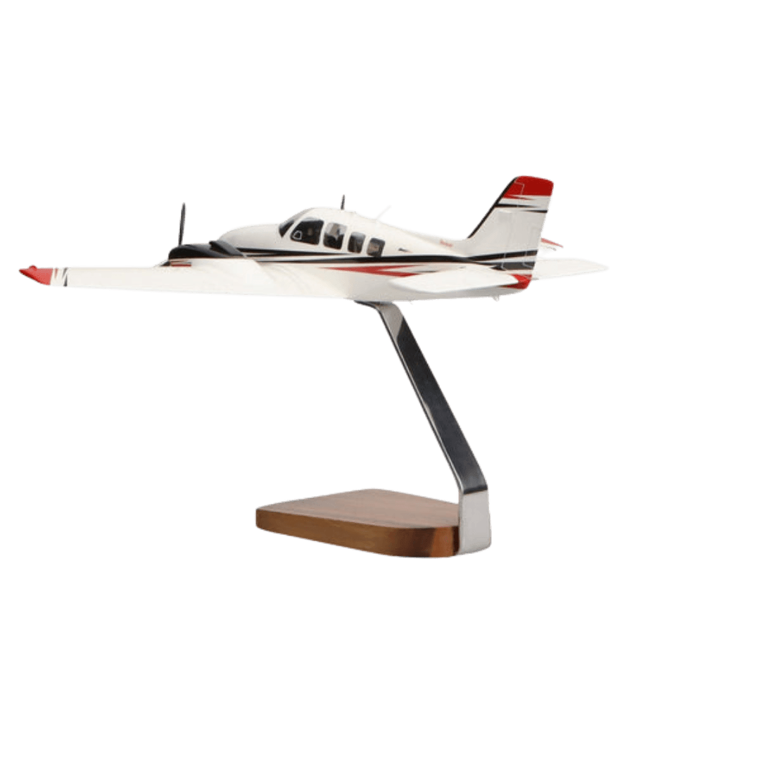 Beechcraft® Baron G58 - Modelo de Caoba Grande de Edición Limitada Con Dosel Transparente - Aero Tienda
