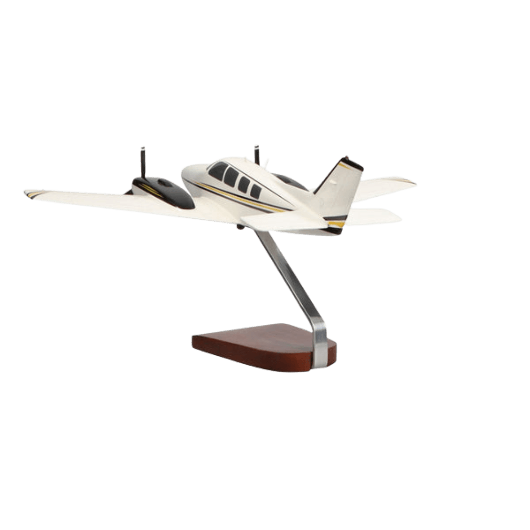 Beechcraft® Baron G58 (amarillo/negro) Modelo Grande de Caoba de Edición Limitada - Aero Tienda