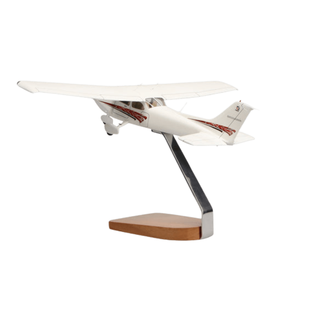Cessna® 172 Skyhawk Sp (rojo) Modelo Grande de Caoba de Edición Limitada Con Dosel Transparente - Aero Tienda