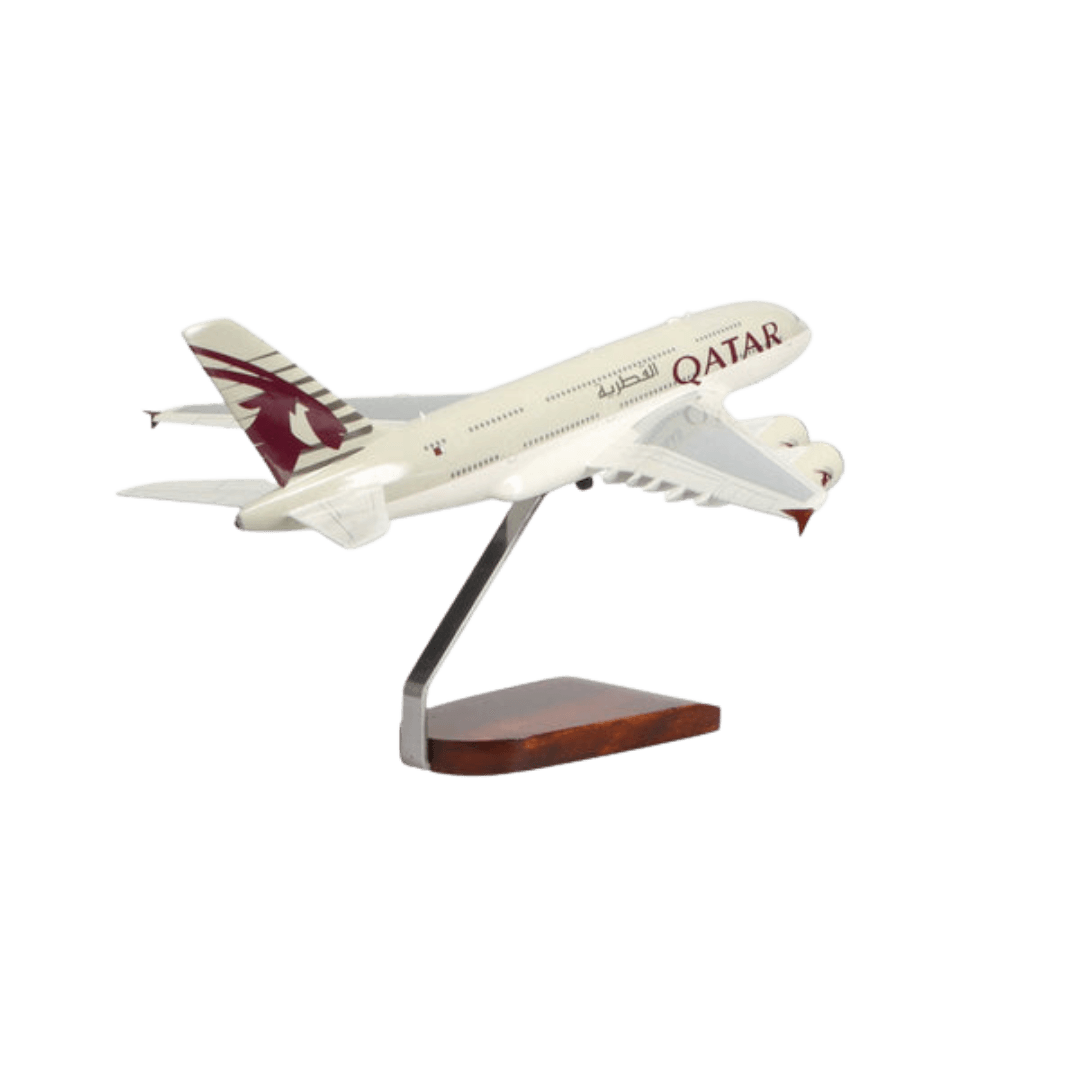 Airbus A380 Qatar Airways Edición Limitada Modelo Grande en Caoba - Aero Tienda