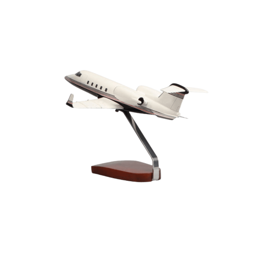 Modelo de Caoba Grande de Edición Limitada Learjet 60 (azul Marino, Rojo) - Aero Tienda