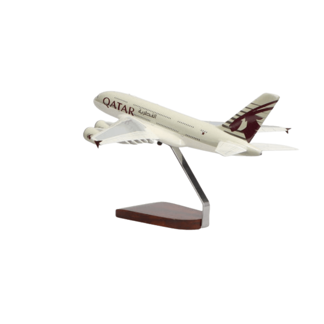 Airbus A380 Qatar Airways Edición Limitada Modelo Grande en Caoba - Aero Tienda