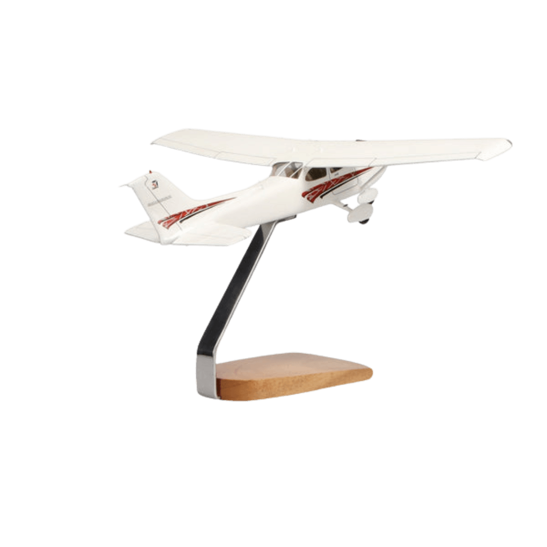 Cessna® 172 Skyhawk Sp (rojo) Modelo Grande de Caoba de Edición Limitada Con Dosel Transparente - Aero Tienda