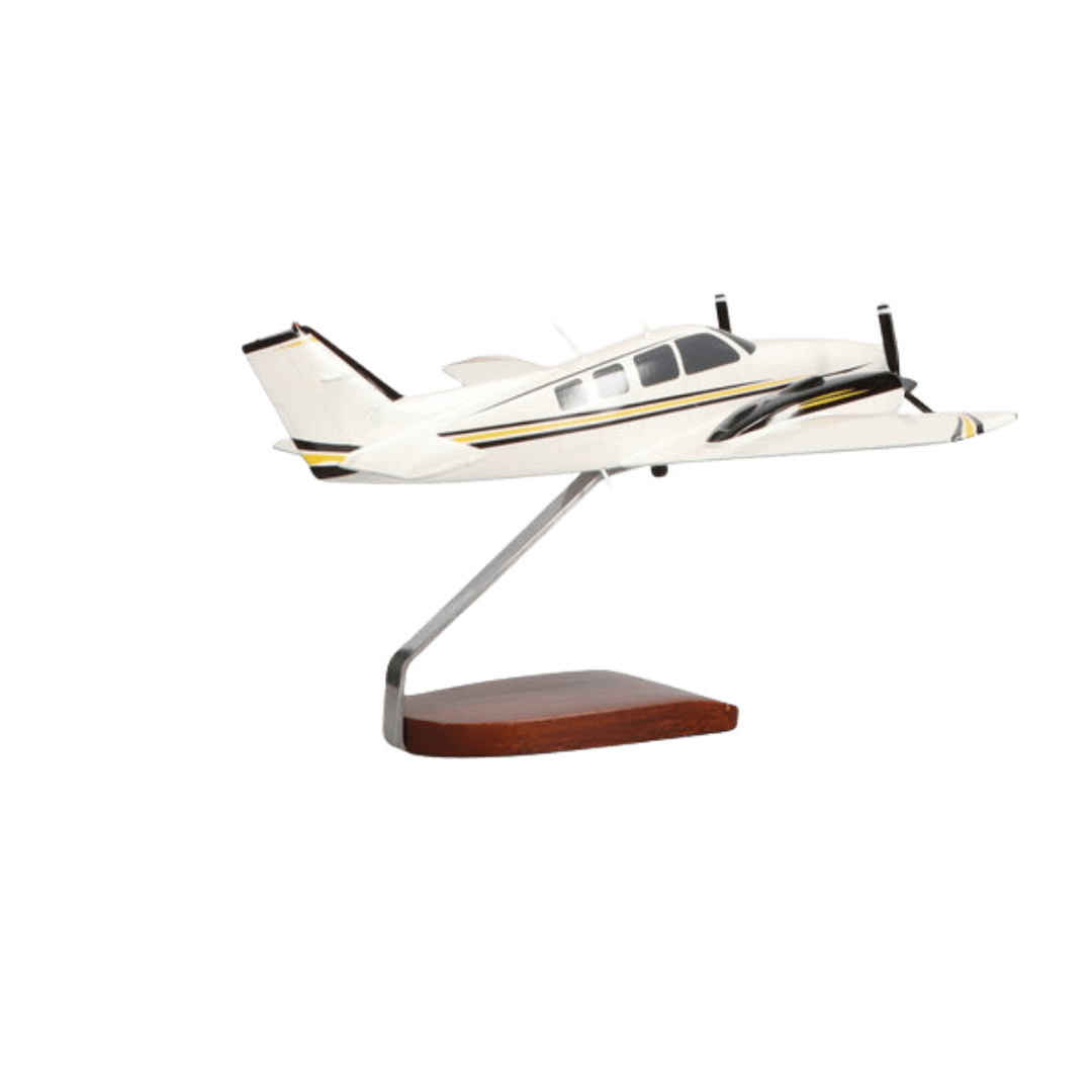 Beechcraft® Baron G58 (amarillo/negro) Modelo Grande de Caoba de Edición Limitada - Aero Tienda