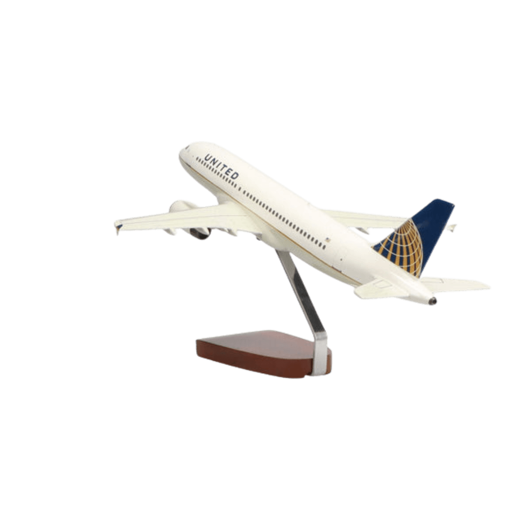 Modelo de Caoba Grande de Edición Limitada Del Airbus A320 de United Airlines (diseño de Fusión Continental) - Aero Tienda