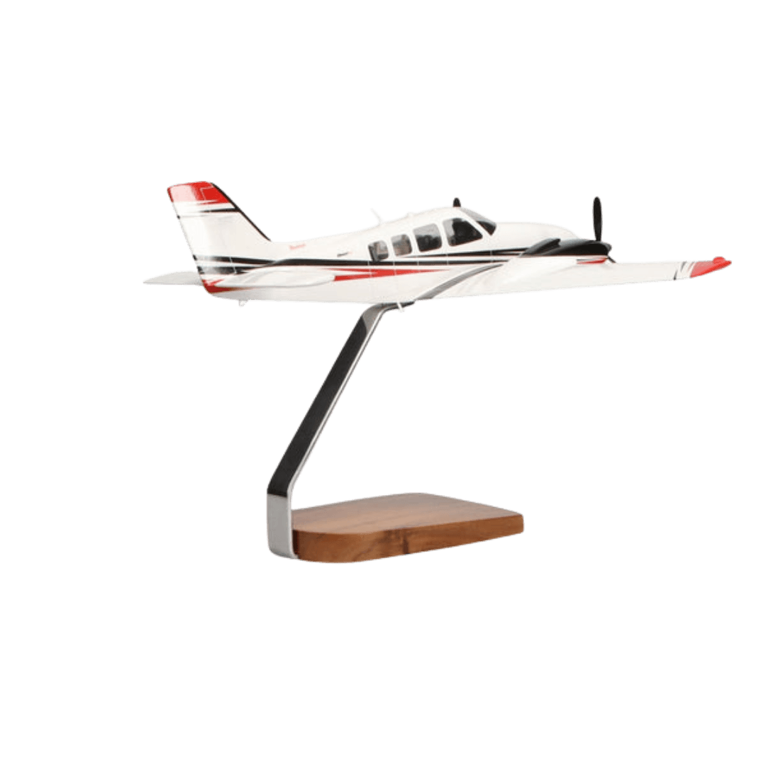 Beechcraft® Baron G58 - Modelo de Caoba Grande de Edición Limitada Con Dosel Transparente - Aero Tienda