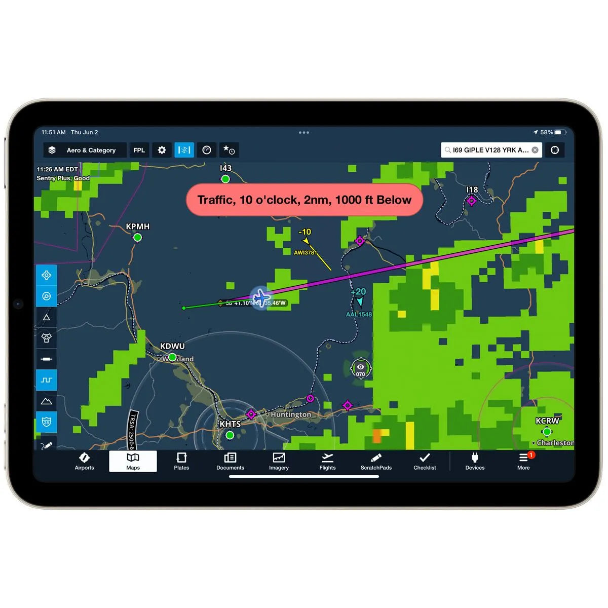 Receptor ADS-B ForeFlight Sentry Plus