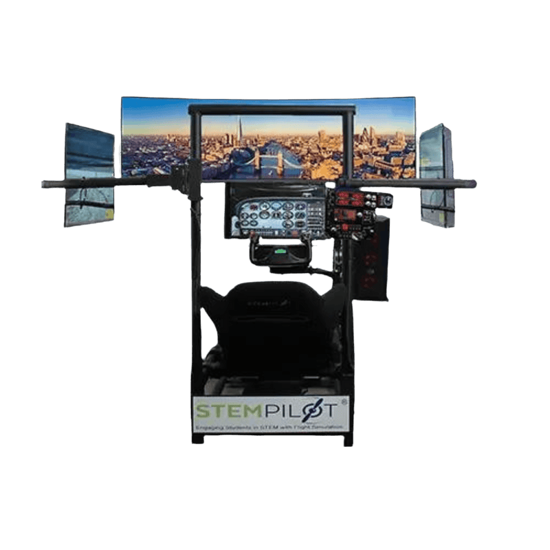 STEMPILOT Pilot Pro 4i Curve con pantalla curva de 49 pulgadas, pantallas laterales y cabina de aviónica