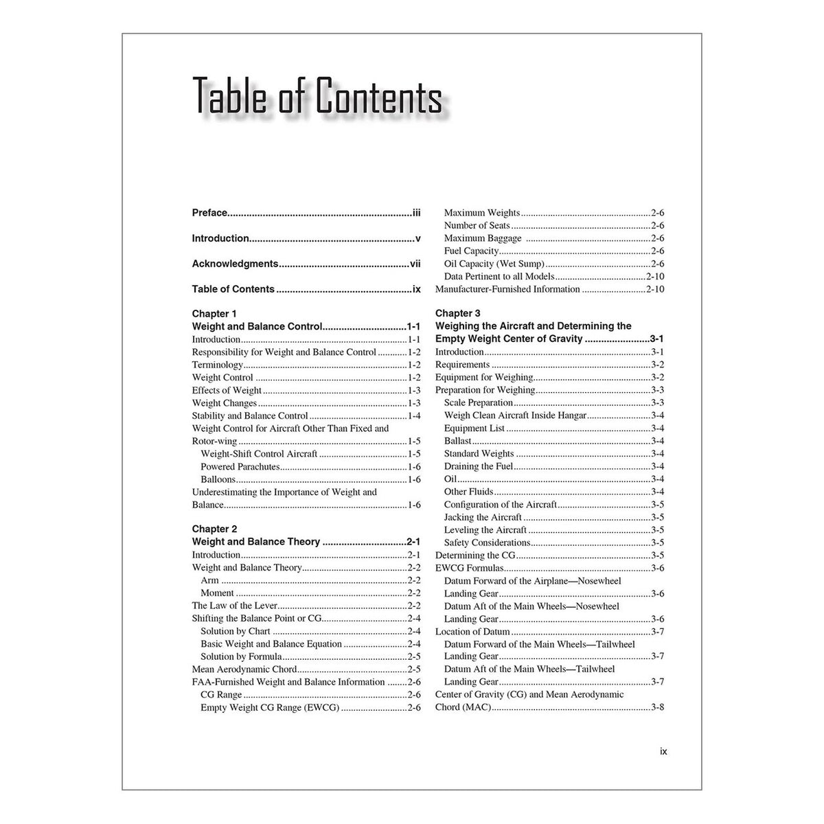 ASA Weight and Balance Handbook – vista 2