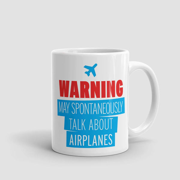 Advertencia: Puede hablar de aviones - Taza - Aero Tienda