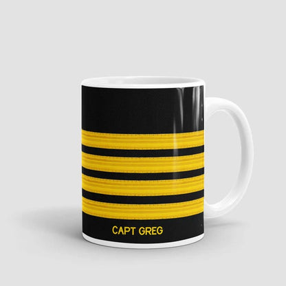 Taza con rayas de piloto negras