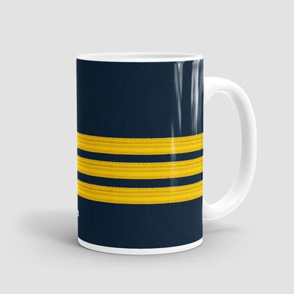 Taza con rayas de piloto de la marina
