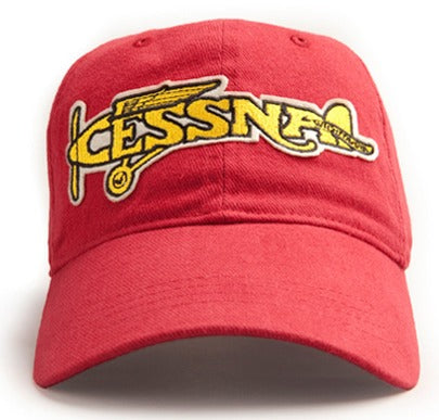 Gorra con el logotipo del avión retro Cessna - Roja