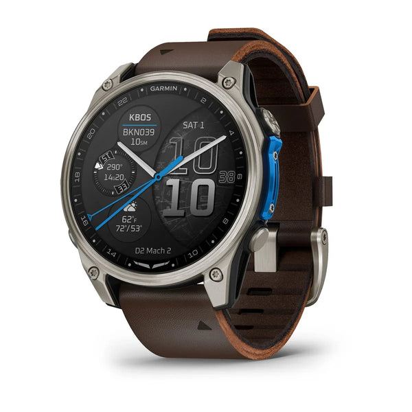 Garmin D2 Mach 2 – Reloj inteligente de 47 mm con correa de cuero - Aero Tienda