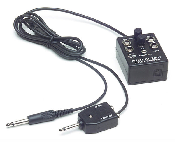 Intercomunicador de dos plazas Pilot USA PA-200T con interfaz celular - Aero Tienda