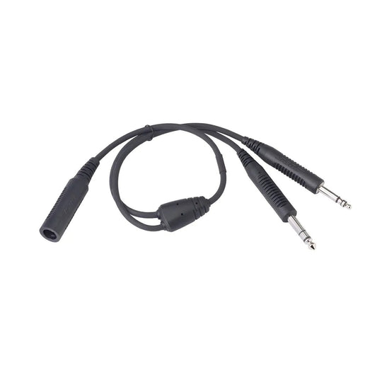 Adaptador de conector LEMO de 6 pines a conector doble GA (para auriculares con alimentación para aeronaves Bose A30)