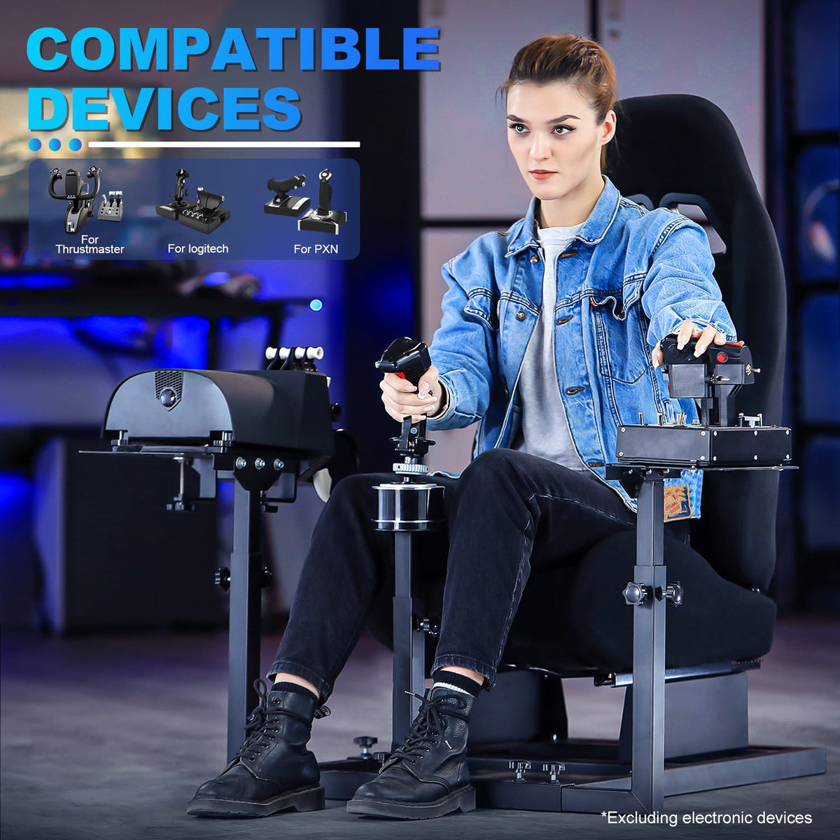 Marada Cabina HOTAS con Asiento | Cabina de Simulador de Vuelo para Joystick y Acelerador - vista 10 - Aero Tienda