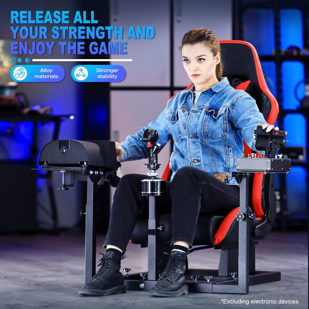 Marada Cabina HOTAS con Asiento | Cabina de Simulador de Vuelo para Joystick y Acelerador - vista 3 - Aero Tienda