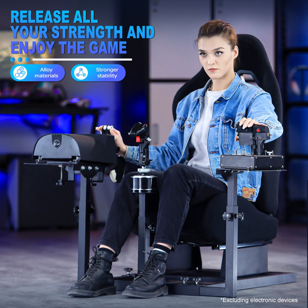 Marada Cabina HOTAS con Asiento | Cabina de Simulador de Vuelo para Joystick y Acelerador - vista 4 - Aero Tienda