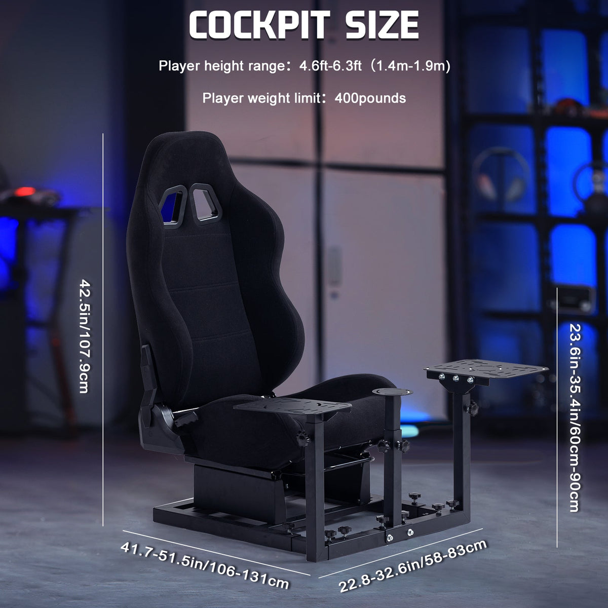 Marada Cabina HOTAS con Asiento | Cabina de Simulador de Vuelo para Joystick y Acelerador - vista 6 - Aero Tienda