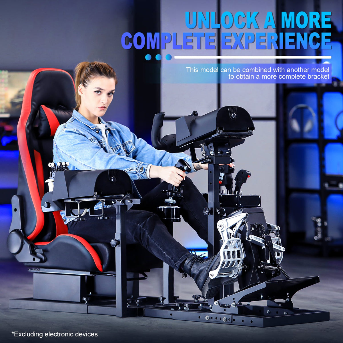 Marada Cabina HOTAS con Asiento | Cabina de Simulador de Vuelo para Joystick y Acelerador - vista 8 - Aero Tienda