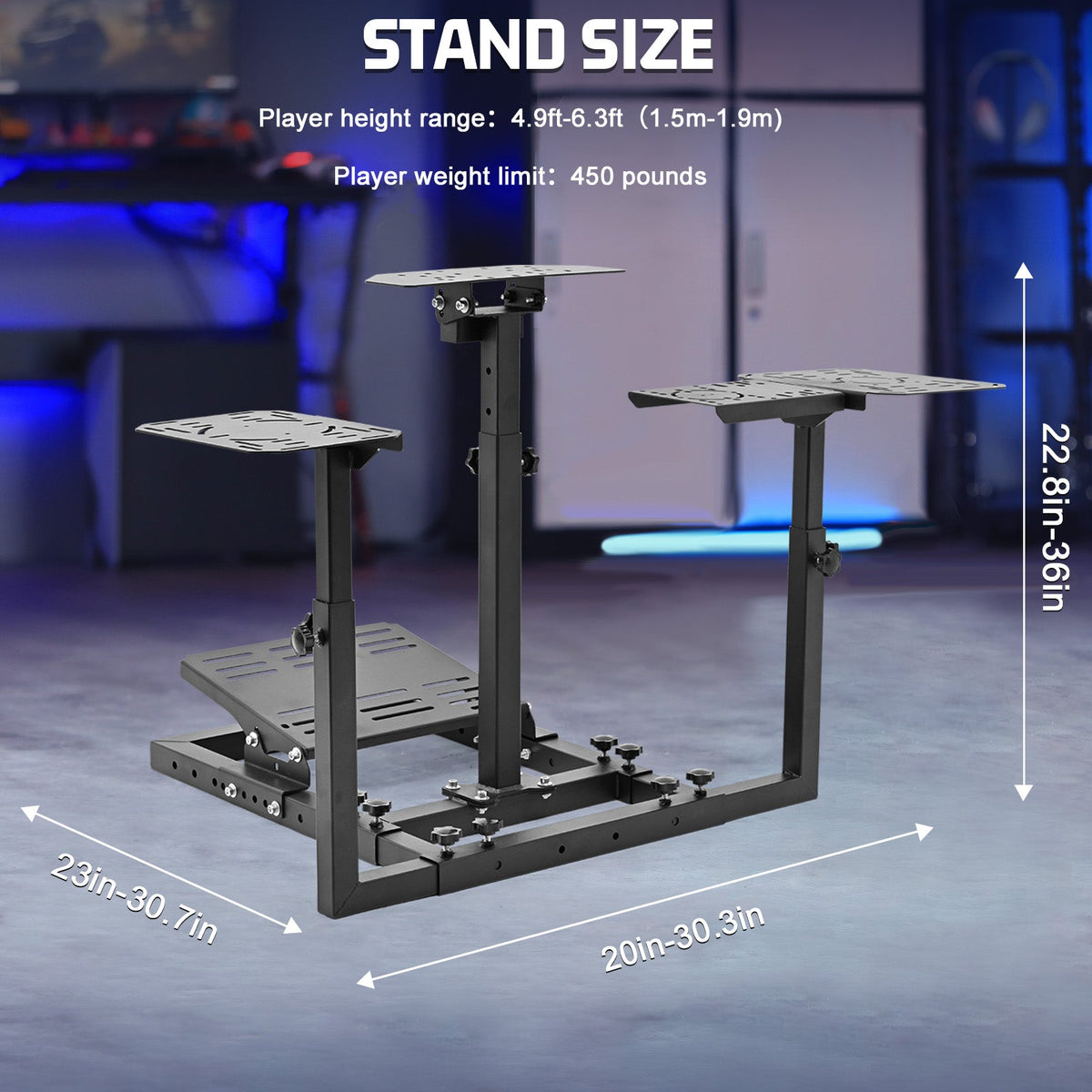 Marada Soporte de Vuelo con Doble Plataforma | Base para Yugo, Acelerador y Pedales - vista 3 - Aero Tienda