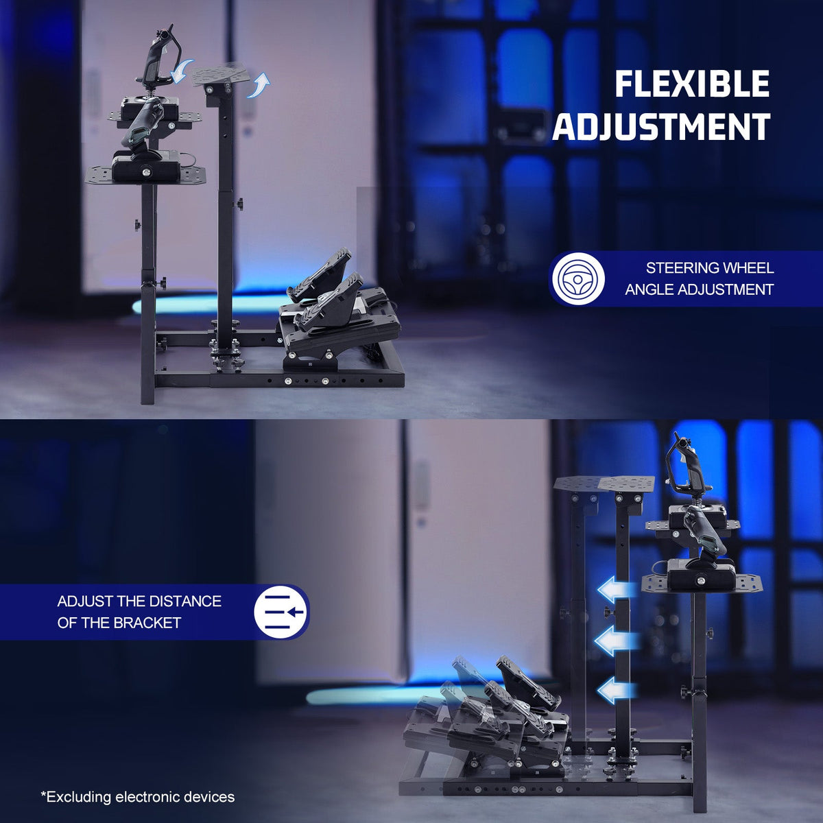 Marada Soporte de Vuelo con Doble Plataforma | Base para Yugo, Acelerador y Pedales - vista 5 - Aero Tienda