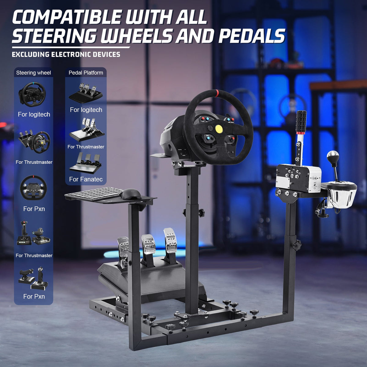 Marada Soporte de Vuelo con Doble Plataforma | Base para Yugo, Acelerador y Pedales - vista 6 - Aero Tienda