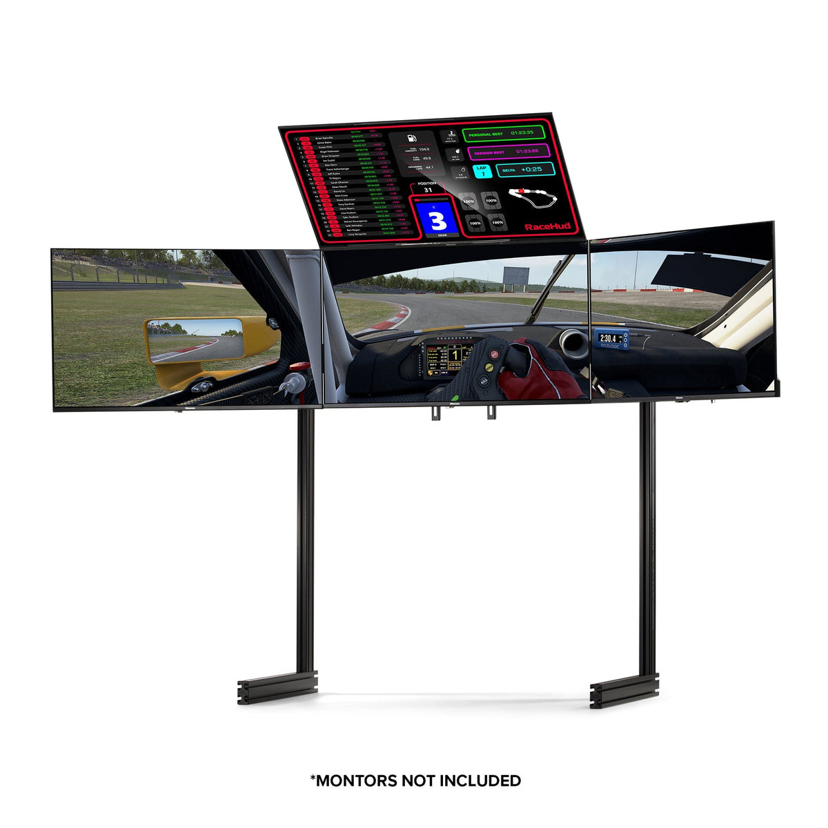 Next Level Racing Elite Soporte Cuádruple para Monitores Black Edition | Soporte Independiente para Simulador