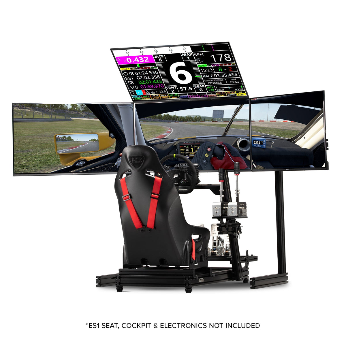 Next Level Racing Elite Soporte Cuádruple para Monitores Black Edition | Soporte Independiente para Simulador