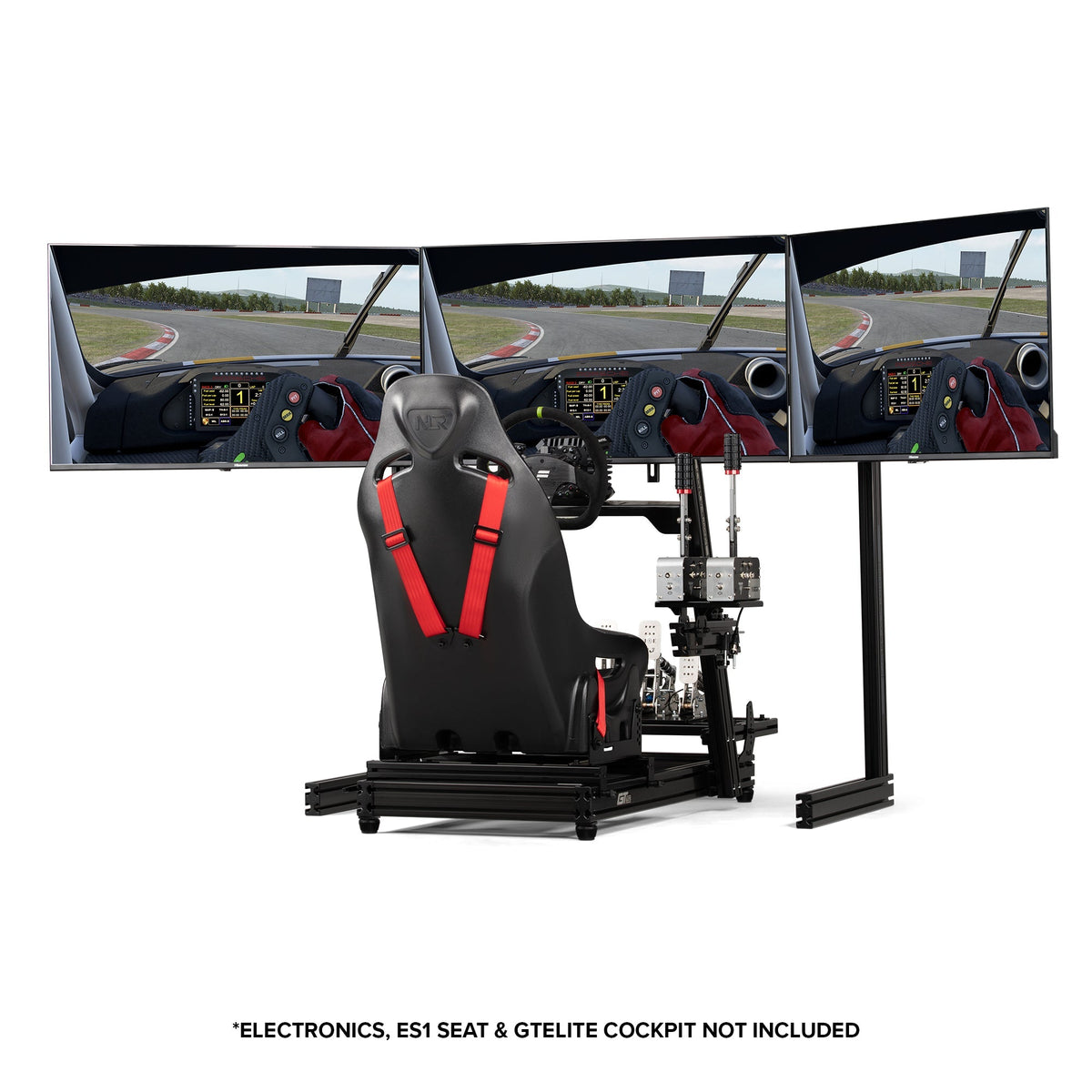 Next Level Racing Elite Soporte Triple para Monitores Black Edition | Soporte Independiente para Simulador