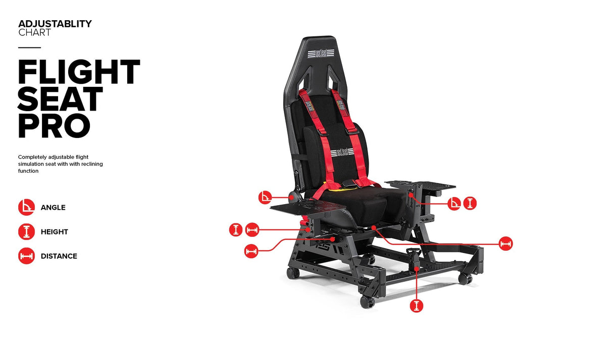 Next Level Racing Flight Seat Pro | Asiento para Simulador de Vuelo con Poste HOTAS - vista 9 - Aero Tienda
