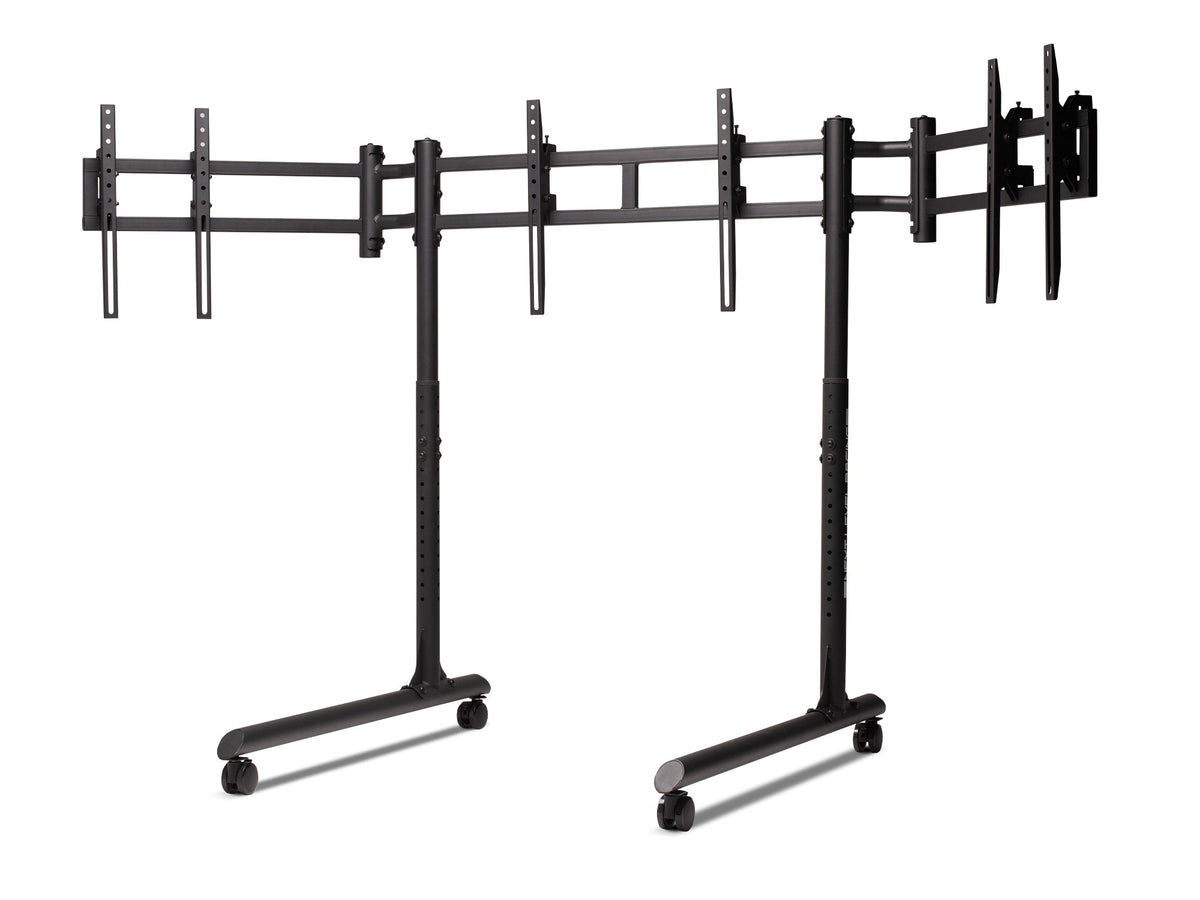 Next Level Racing Round Tube Soporte Triple para Monitores | Soporte Independiente hasta 3 x 43"