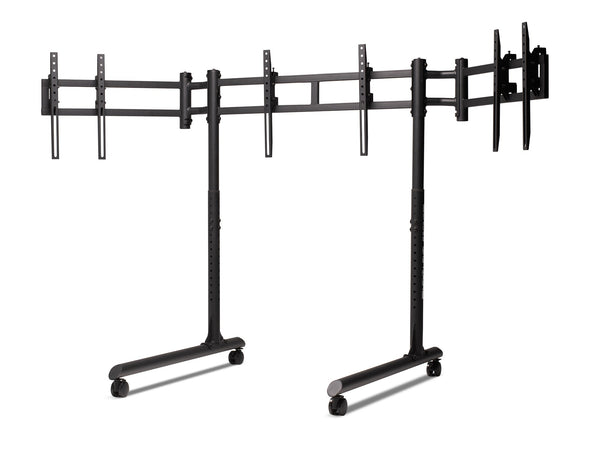 Next Level Racing Round Tube Soporte Triple para Monitores | Soporte Independiente hasta 3 x 43" - Aero Tienda